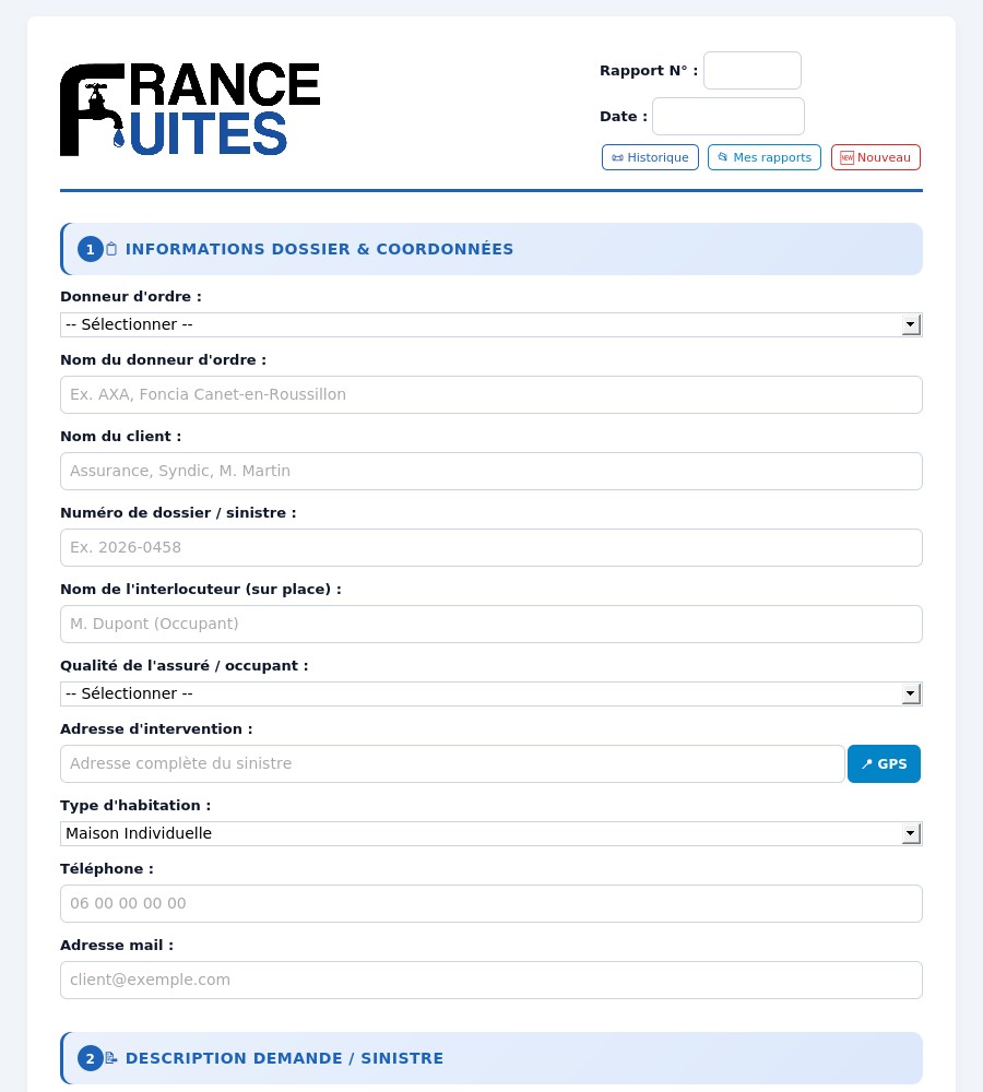 Sapiteur expert assurance recherche de fuite